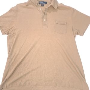 Polo Ralph Lauren Waffle Knit Pocket T Shirt Mens Large Tan